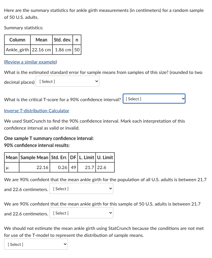 【みそママ】JOURNAL STANDARD relume Solved Here are the summary statistics for ankle girth