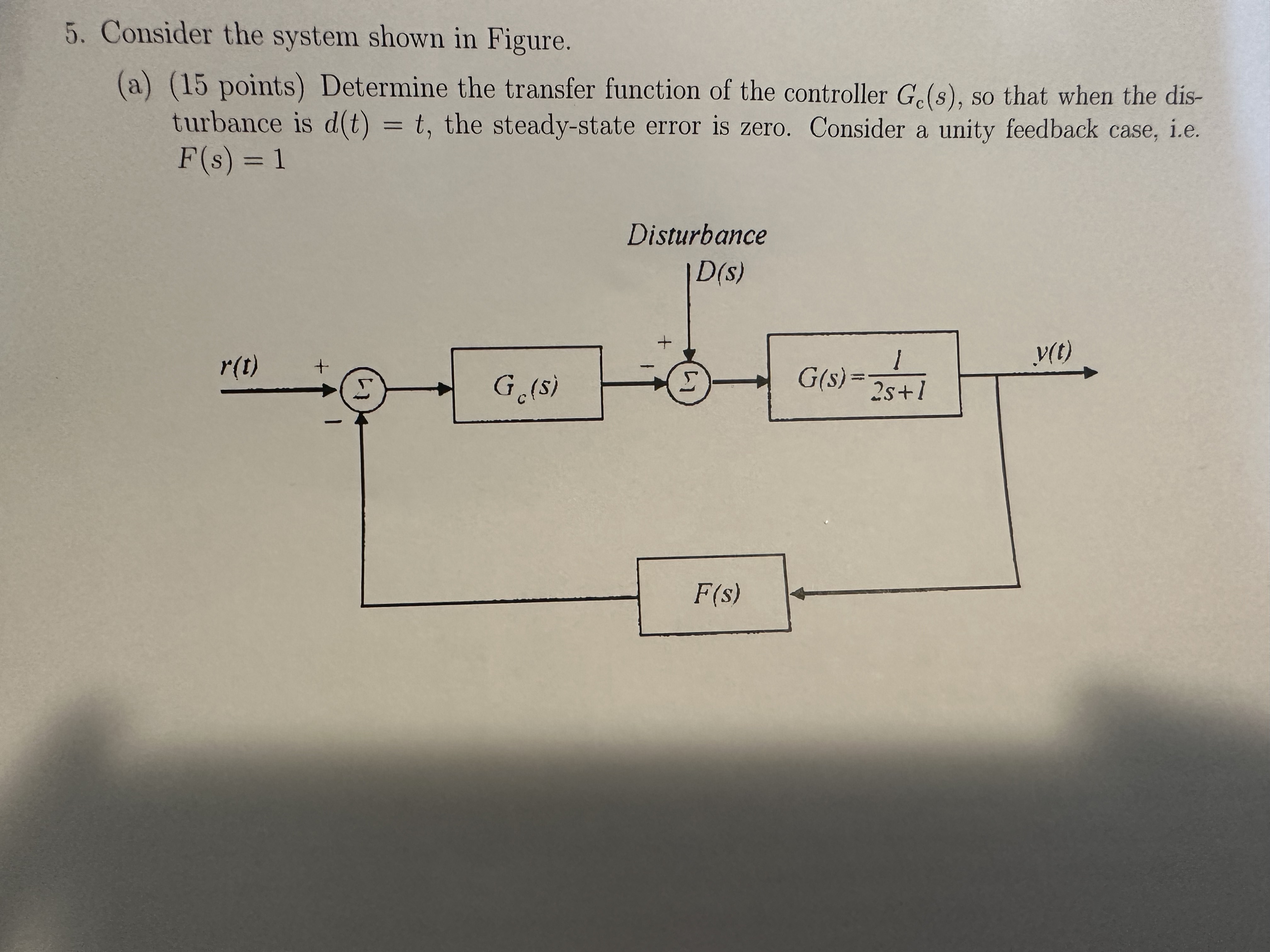 5. Consider the system shown in Figure. (a) (15 | Chegg.com