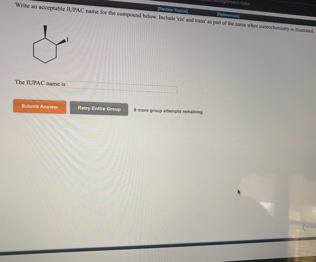 Solved [Review Topics) (References) U An Acceptable IUPAC | Chegg.com