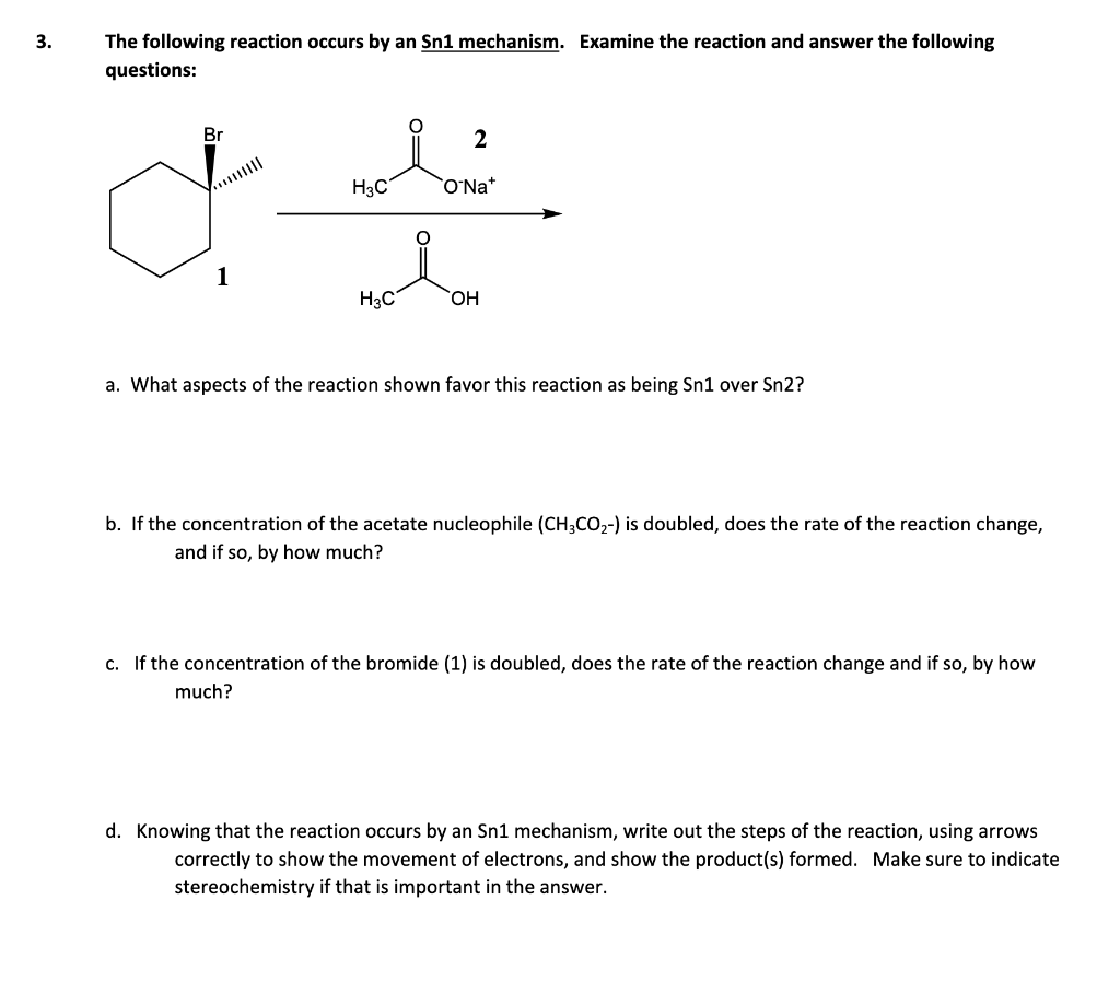 Solved The Following Reaction Occurs By An Sn1 Mechanism. | Chegg.com