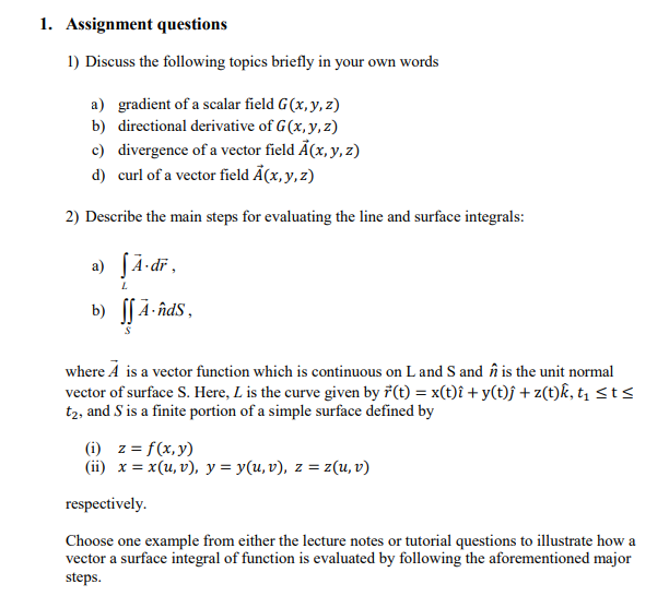 Solved 1 Assignment Questions 1 Discuss The Following T Chegg Com