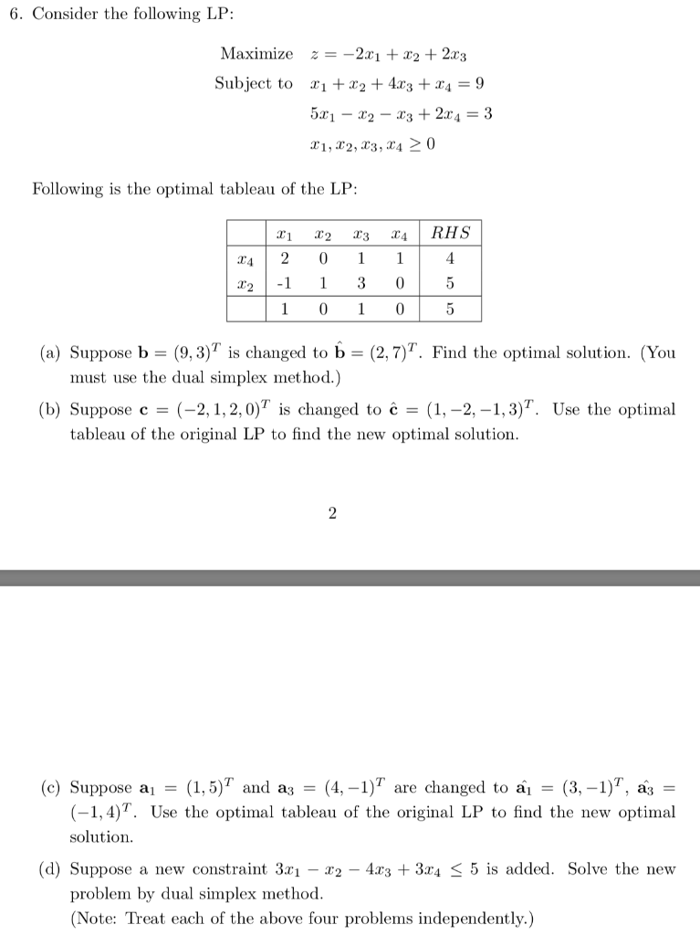 6-consider-the-following-lp-maximize-z-2x1-x2-chegg