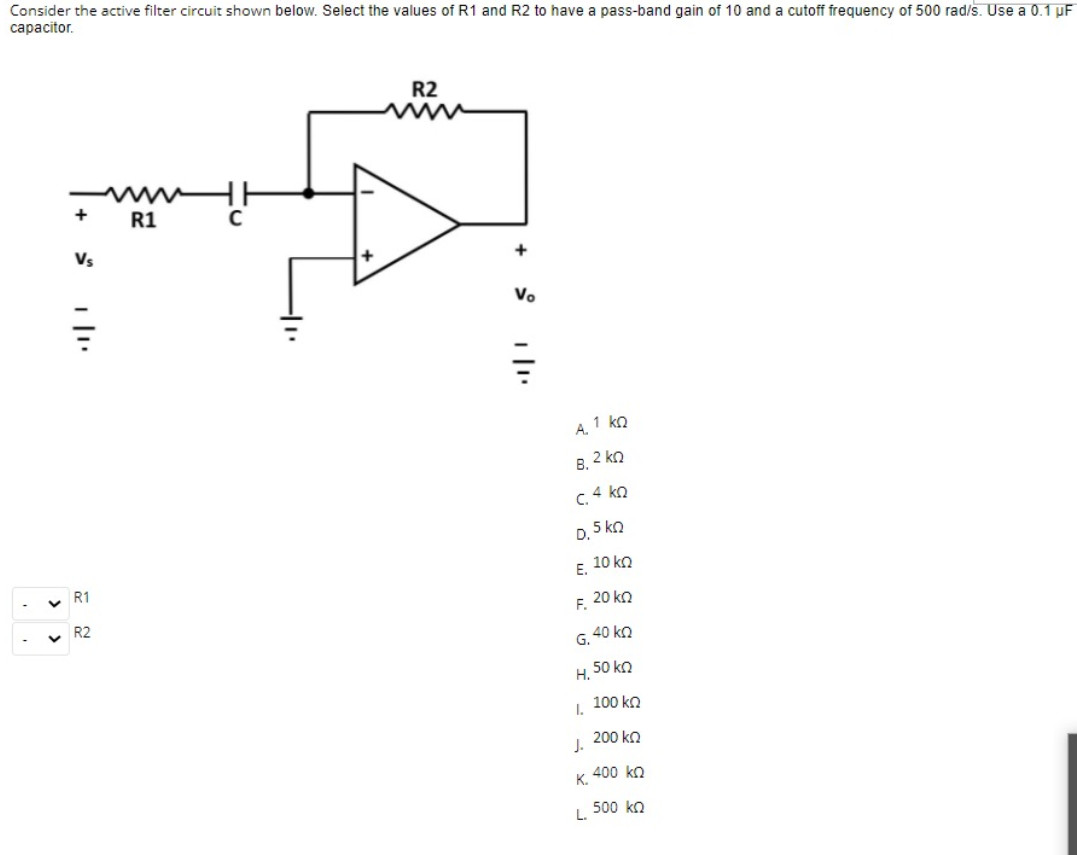 Solved Consider the active filter circuit shown below. | Chegg.com