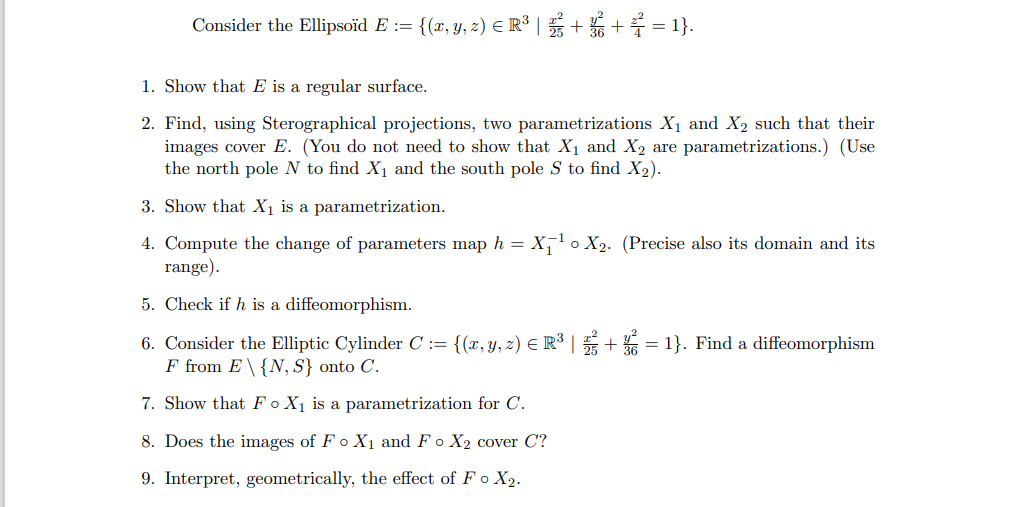 Consider The Ellipsoid E X Y Z R3 L S Chegg Com