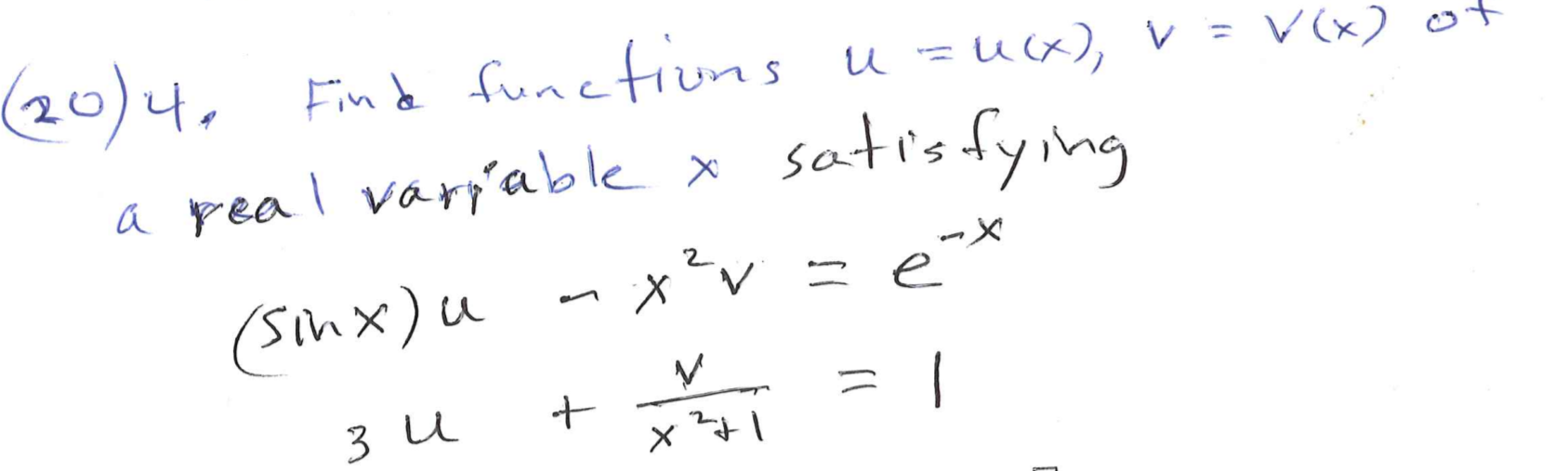 Solved (2014, Find functions u=ux), V = V(x) o a real | Chegg.com