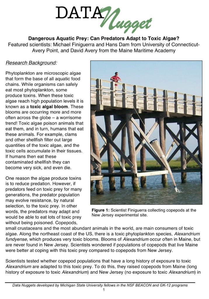 Solved DATA Nugget Dangerous Aquatic Prey: Can Predators | Chegg.com