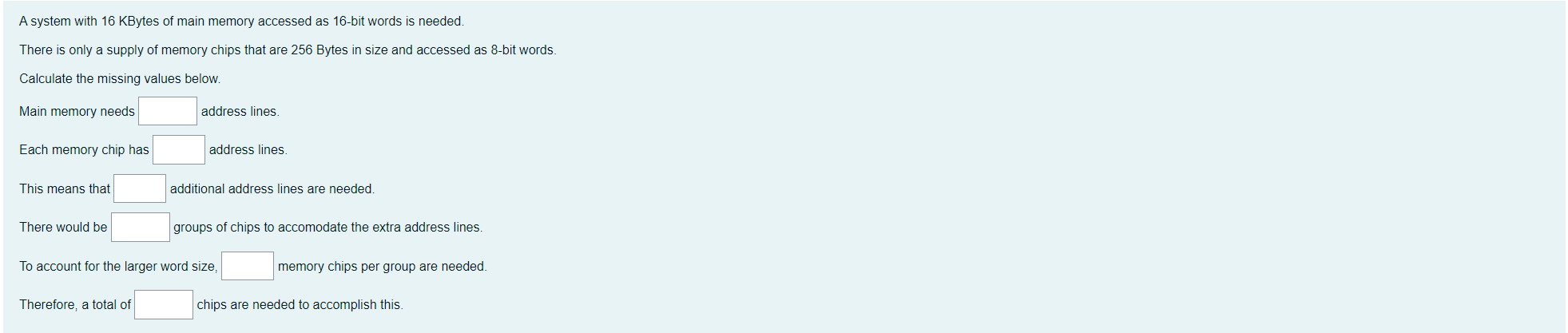 Solved A system with 16 KBytes of main memory accessed as | Chegg.com