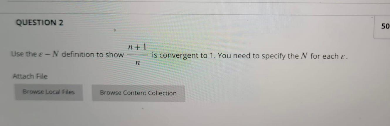 Solved Use the ε−N definition to show nn+1 is convergent to | Chegg.com