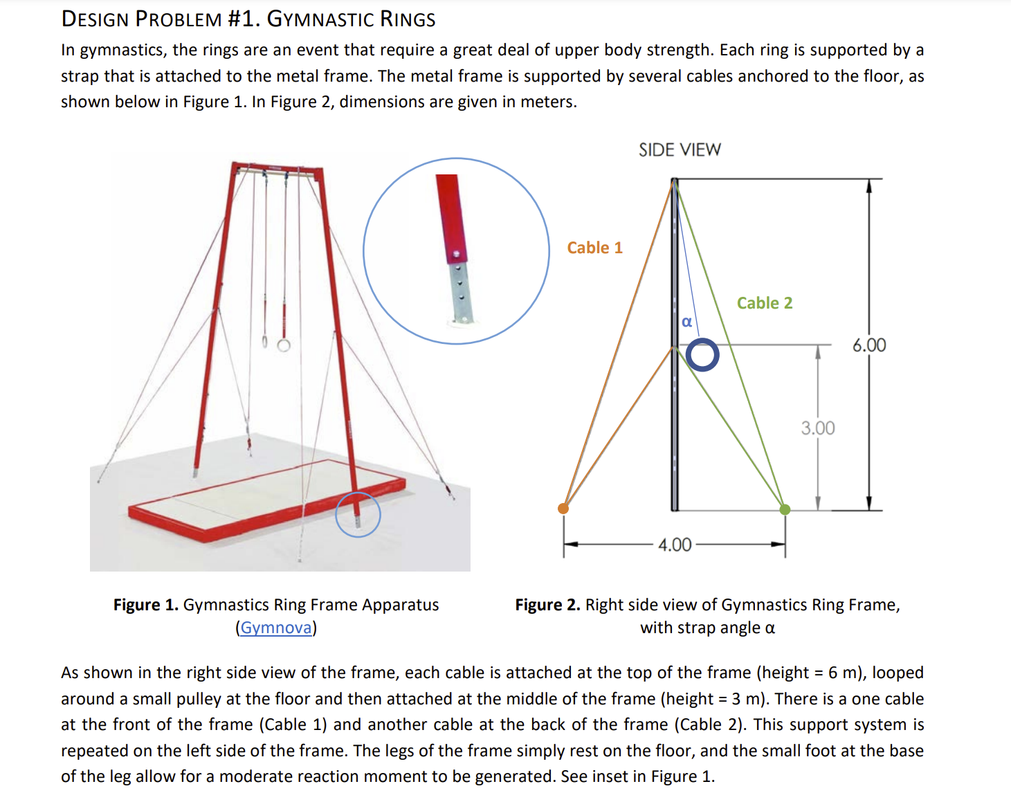 Solved DESIGN PROBLEM 1. GYMNASTIC RINGS In gymnastics, the
