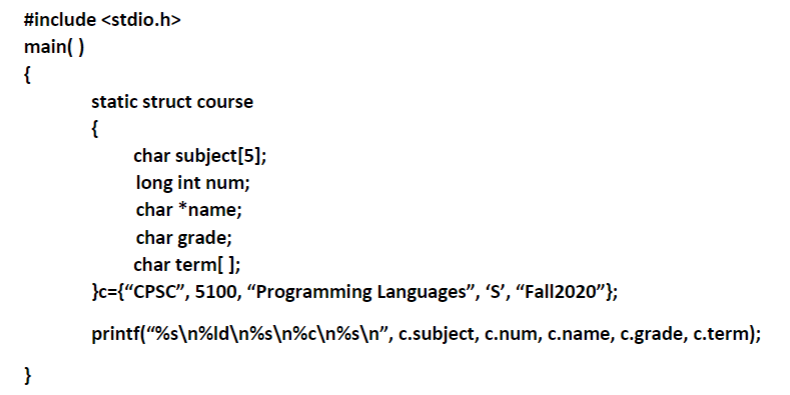 Solved What will be the output of the printf statement in | Chegg.com