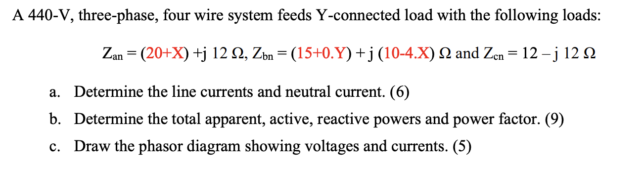Solved A 440-V, three-phase, four wire system feeds | Chegg.com