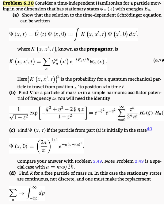 Solved Problem 6.30 Consider a timeindependent Hamiltonian