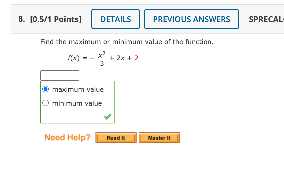 the minimum value of the function f x )= tanx 3 2tanx