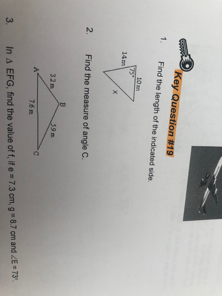 Solved Key Question #19 1. Find The Length Of The Indicated | Chegg.com