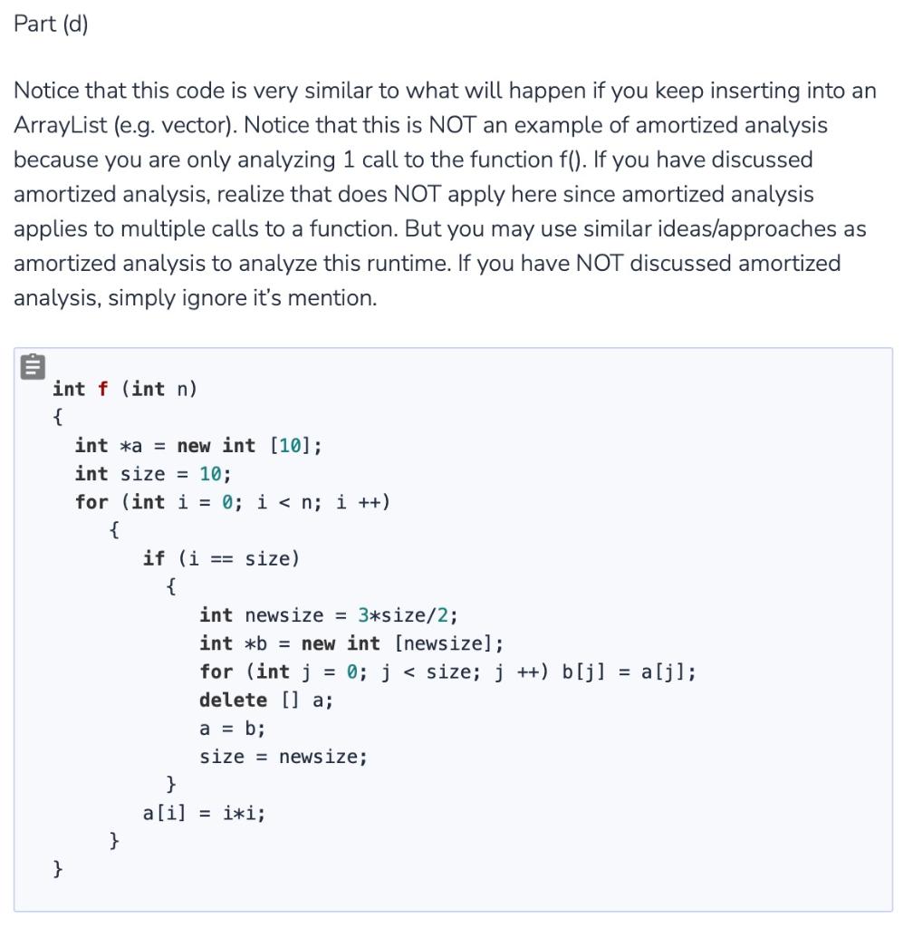 Solved Problem 3: Runtime Analysis In Big- Θ notation, | Chegg.com