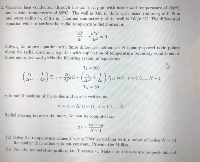 Solved 2. Consider Heat Conduction Through The Wall Of A | Chegg.com