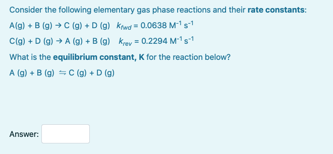 Solved Consider The Following Elementary Gas Phase Reactions | Chegg.com