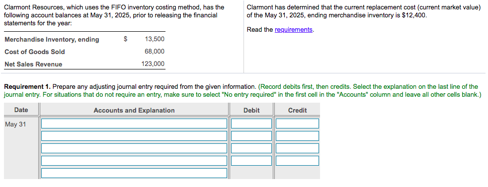 Solved Clarmont Resources, which uses the FIFO inventory | Chegg.com