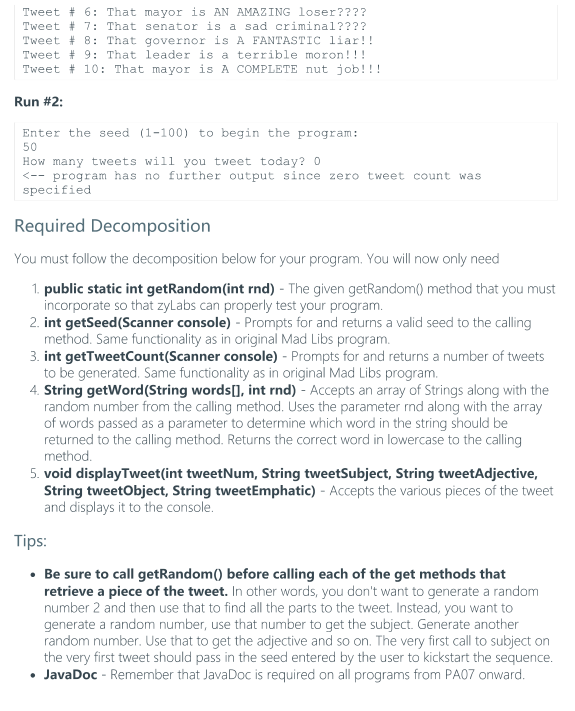 Solved Program Specifications Now that you have learned | Chegg.com