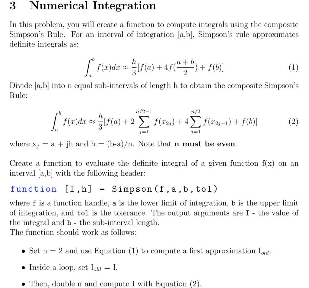 numerical integration solved problems pdf