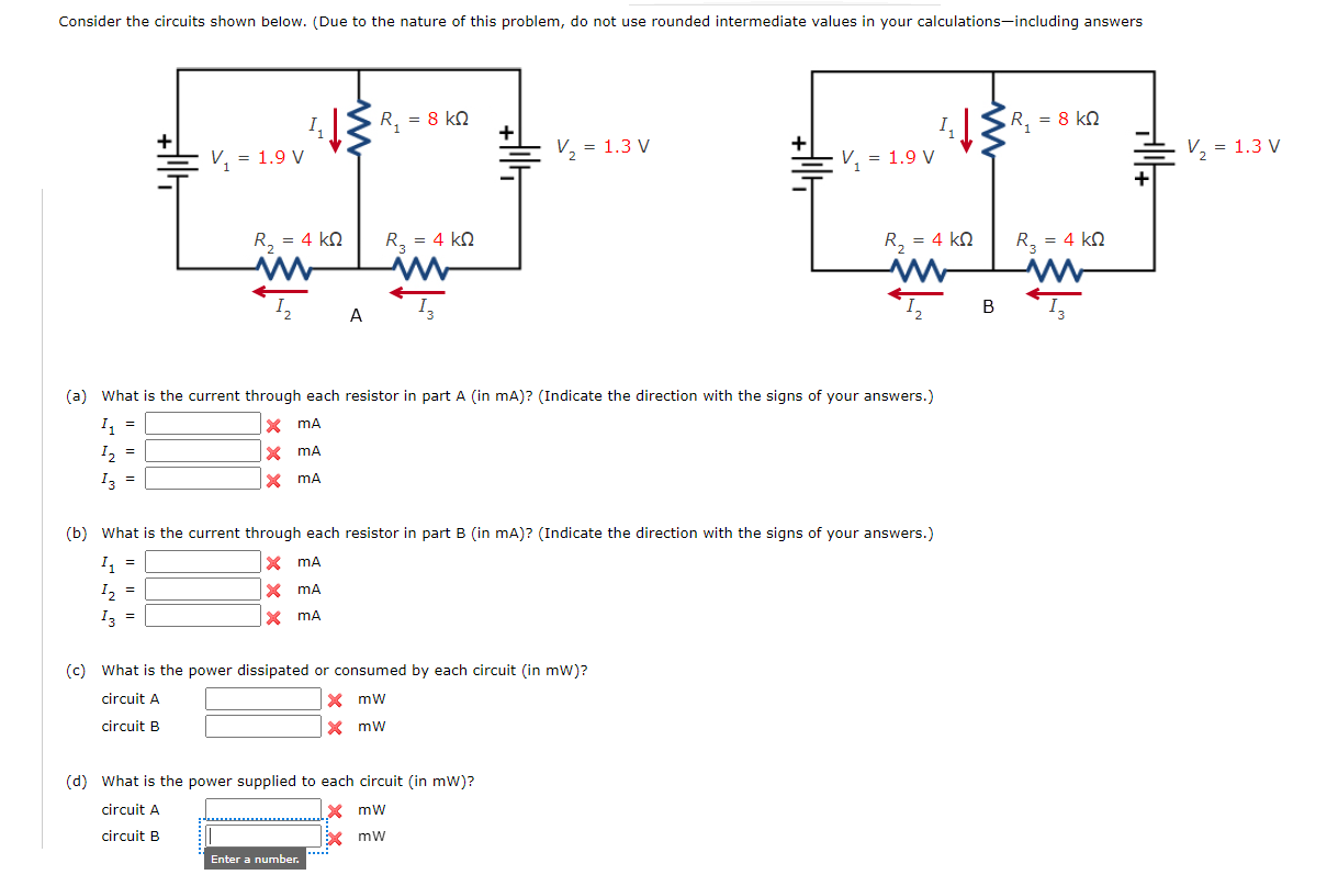 Solved (a) What is the current through each resistor in part | Chegg.com