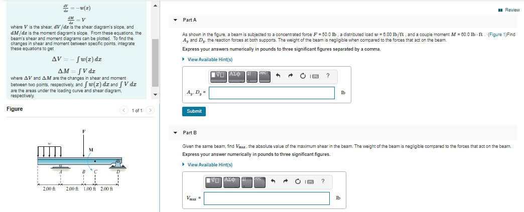 Solved dV un Review Part A da - (2) M=V where V is the | Chegg.com