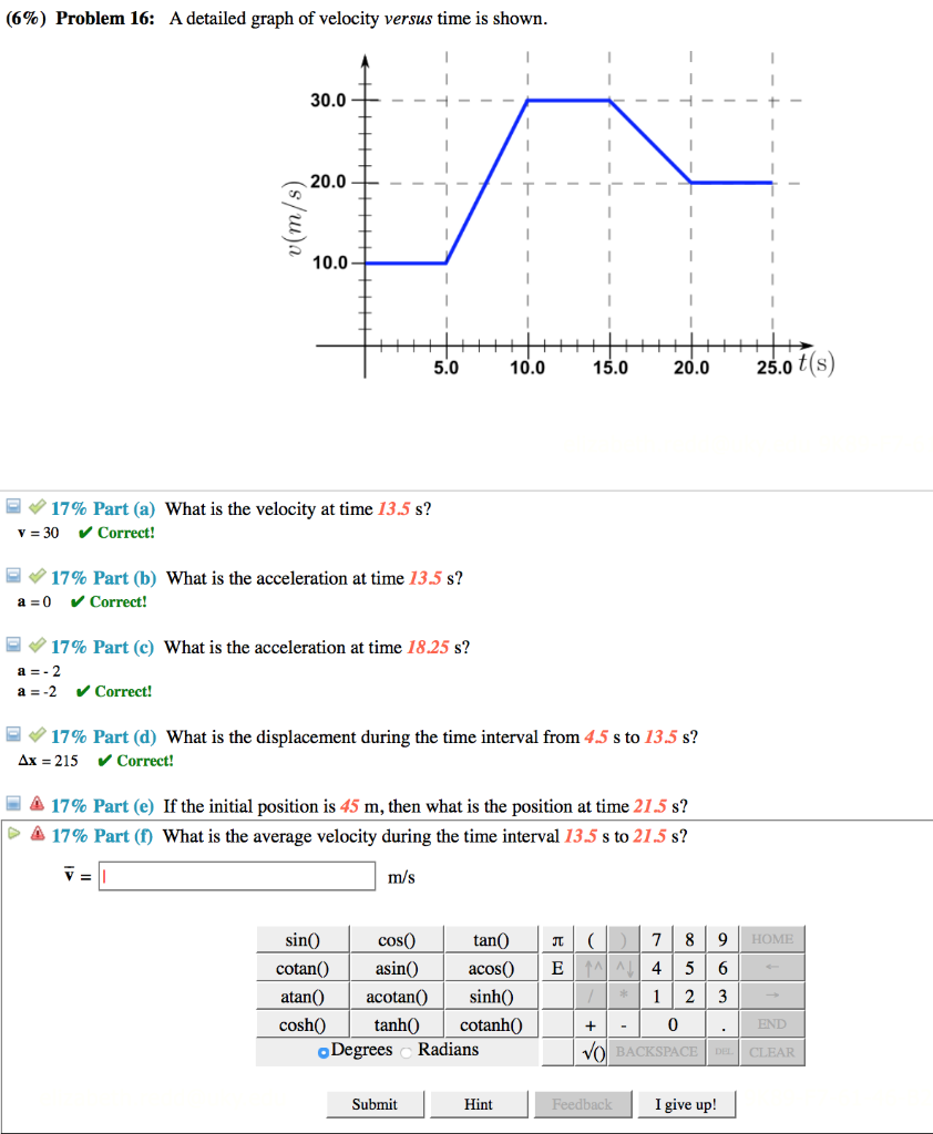 solved-6-problem-16-a-detailed-graph-of-velocity-versus-chegg