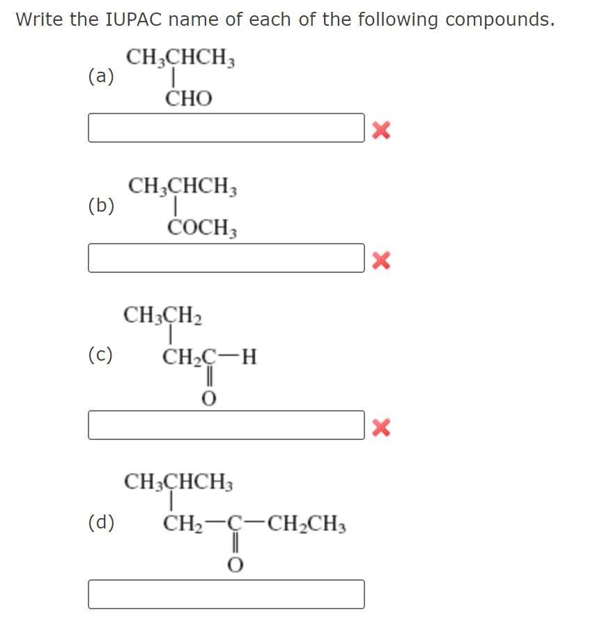 Solved Write The IUPAC Name Of Each Of The Following | Chegg.com