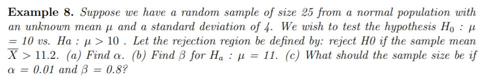 Solved Example 8. Suppose we have a random sample of size 25 | Chegg.com