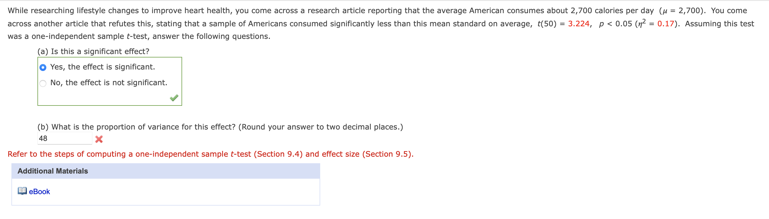 Solved Was A One-independent Sample T-test, Answer The | Chegg.com