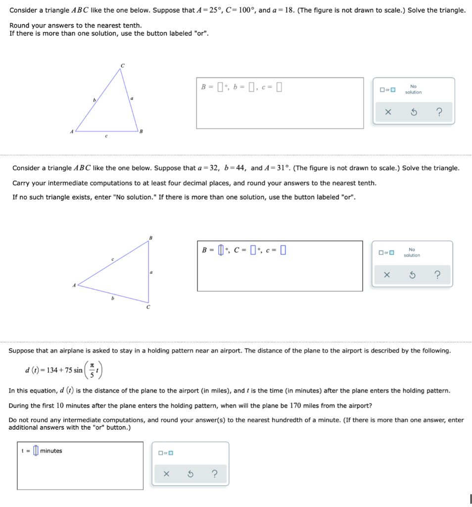Solved Consider a triangle ABC like the one below. Suppose | Chegg.com