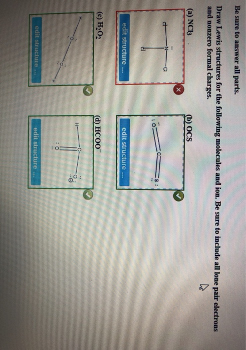 Solved Be Sure To Answer All Parts Draw Lewis Structures