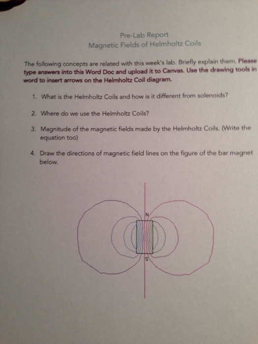 Solved PreLab Report Fields of Helmholtz Coils The