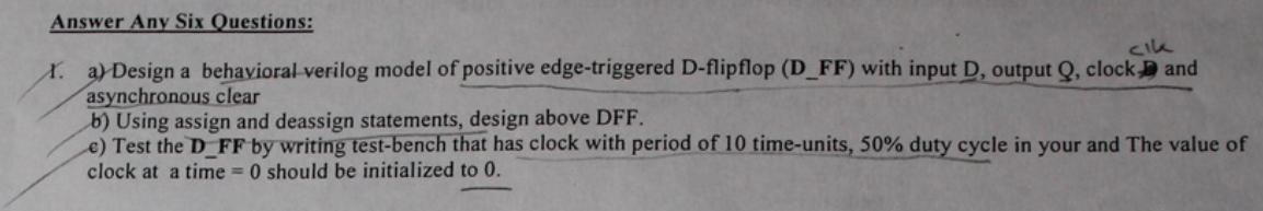 Solved 1. a) Design a behavioral verilog model of positive | Chegg.com