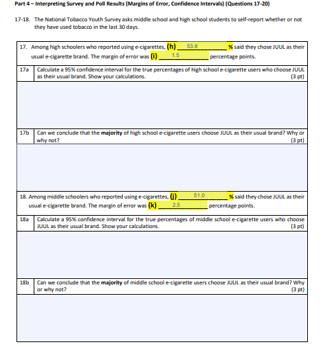 Solved Part 4 - Interpreting Survey and Poll Results | Chegg.com