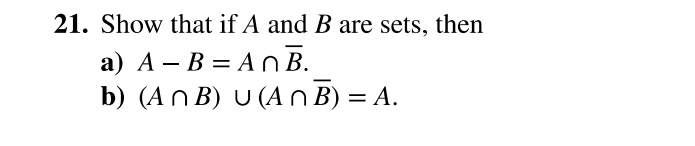 Solved Show That If A And B ﻿are Sets, | Chegg.com