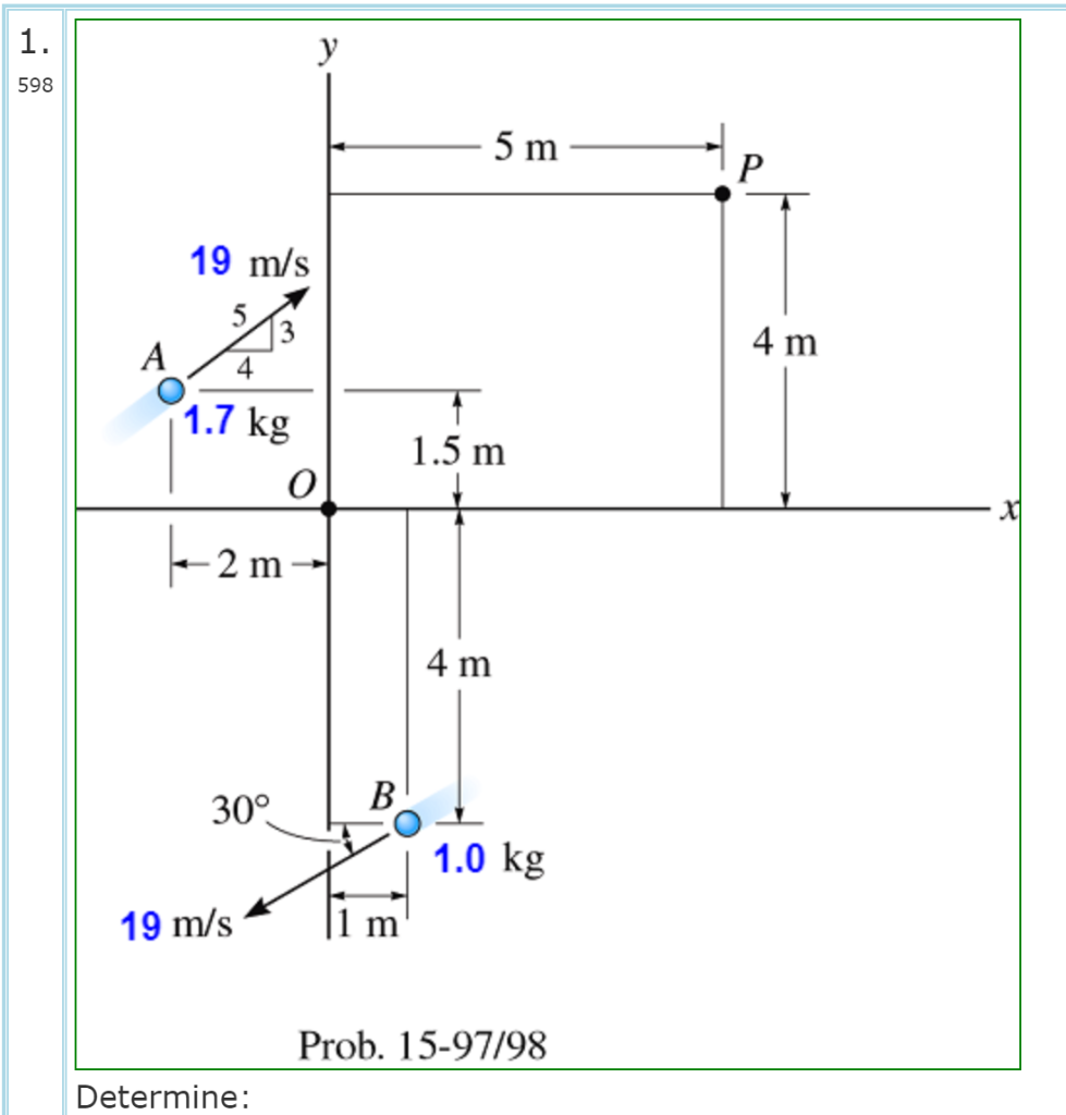 Solved a) HO for mass A. (kg m2/s) b) HO for mass B. (kg | Chegg.com