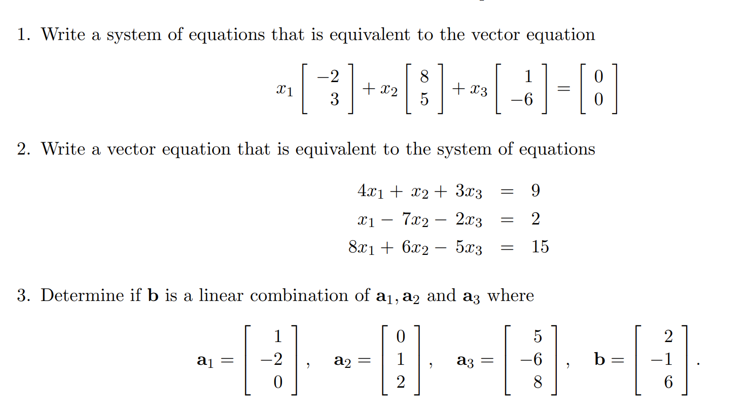Solved Write a system of equations that is equivalent to the | Chegg.com