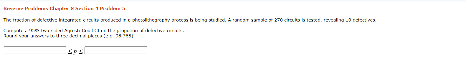 Solved Reserve Problems Chapter 8 Section 4 Problem 5 The | Chegg.com