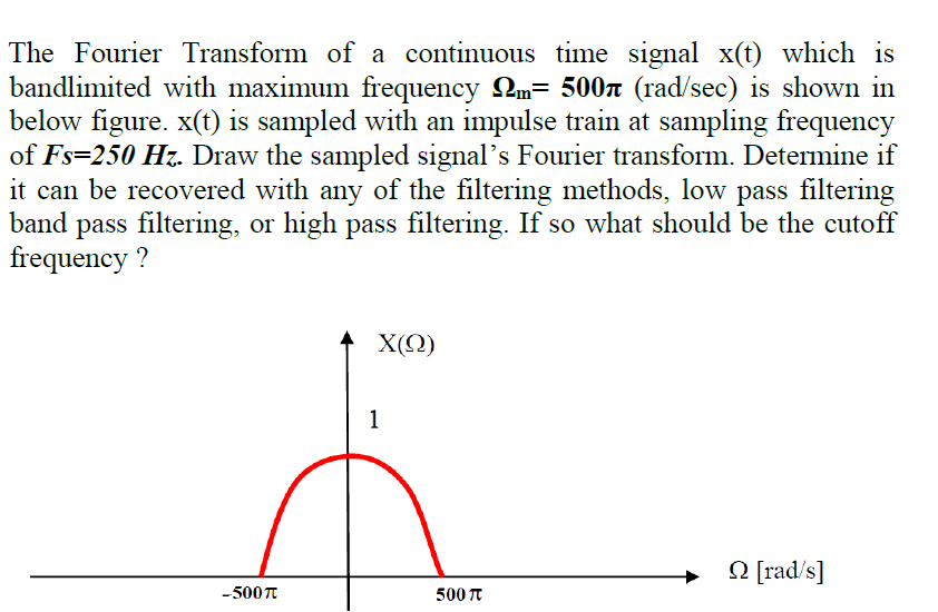 Solved The Fourier Transform of a continuous time signal | Chegg.com