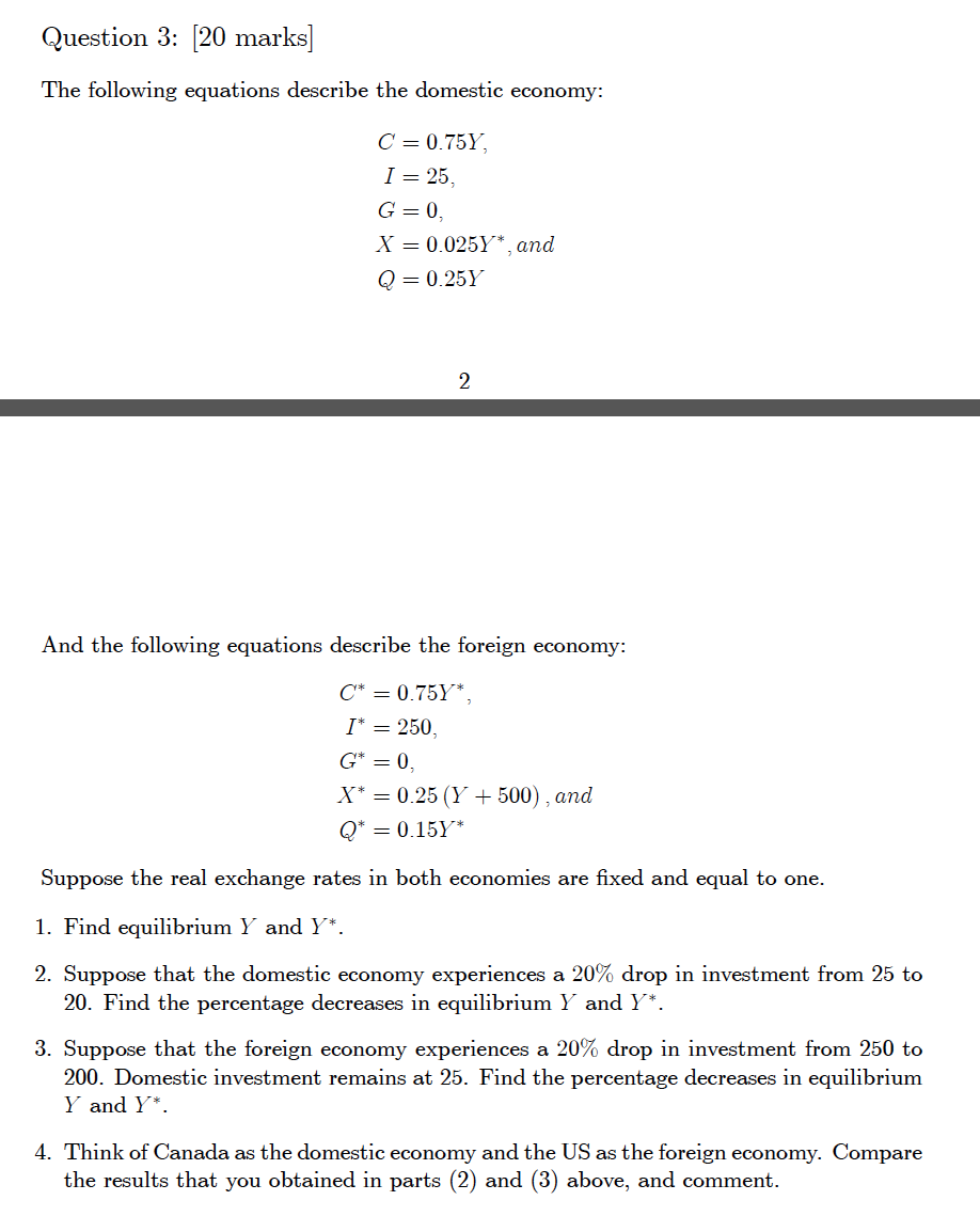 Question 3 Marks The Following Equations Des Chegg Com
