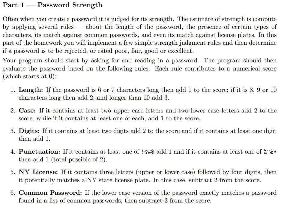 Solved Part 1 — Password Strength Often when you create a | Chegg.com