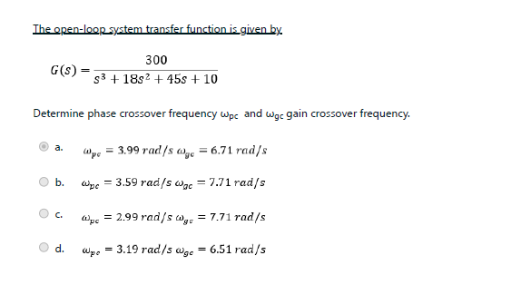 Solved The Open-loop System Transfer Function Is Given By | Chegg.com