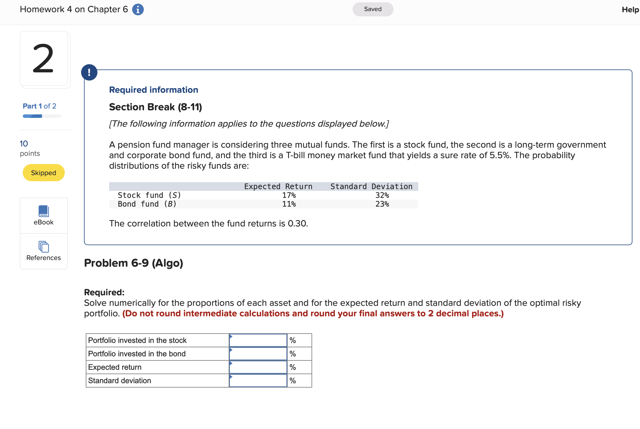 Solved solve numerically for the proportions of each asset chegg