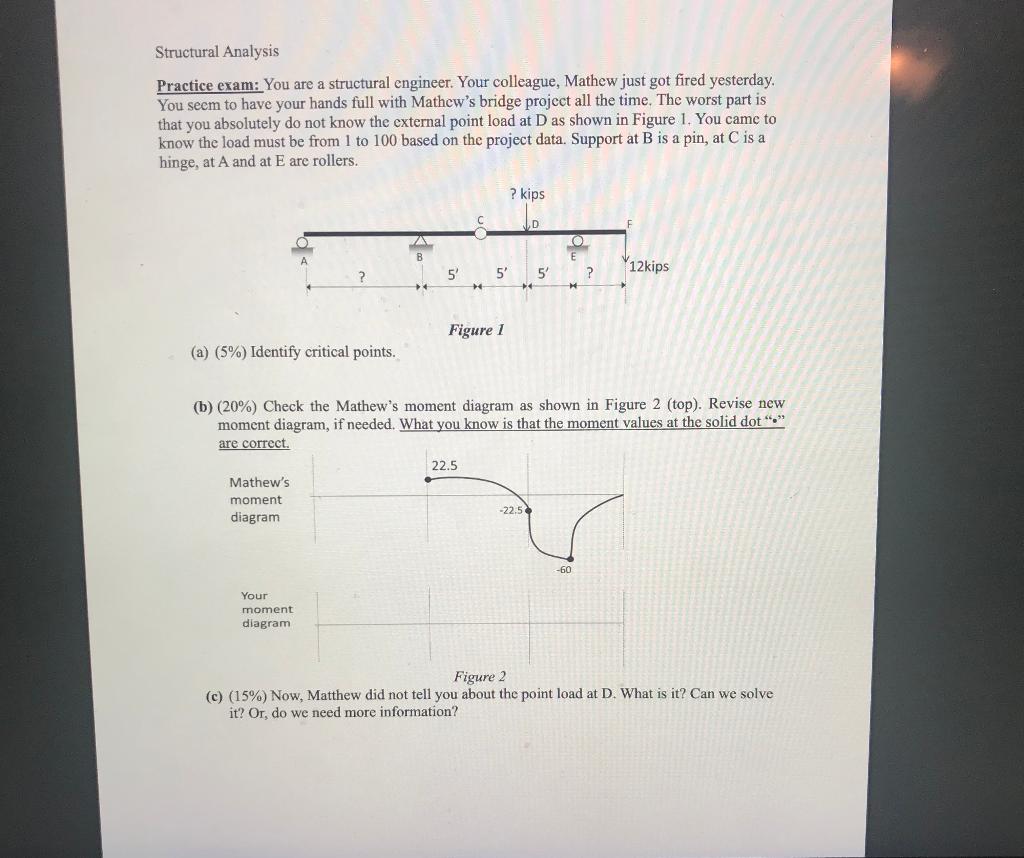 Solved Structural Analysis Practice Exam: You Are A | Chegg.com