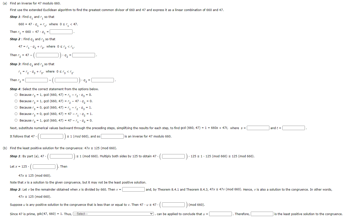SOLVED: Find An Inverse For 47 Modulo First, Use The, 59% OFF