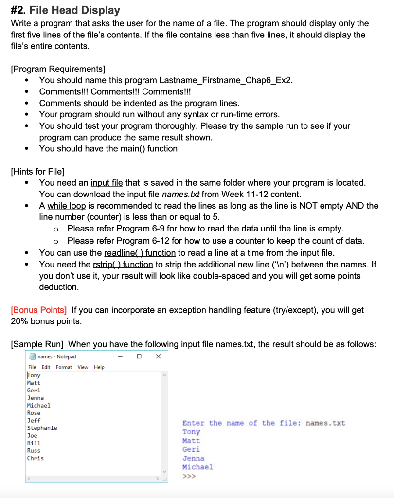 Solved Write a program that asks the user for the name of a | Chegg.com
