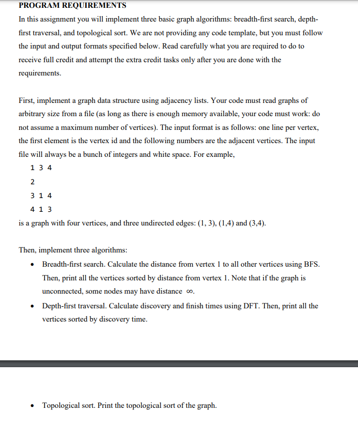 Solved PROGRAM REQUIREMENTS In this assignment you will | Chegg.com