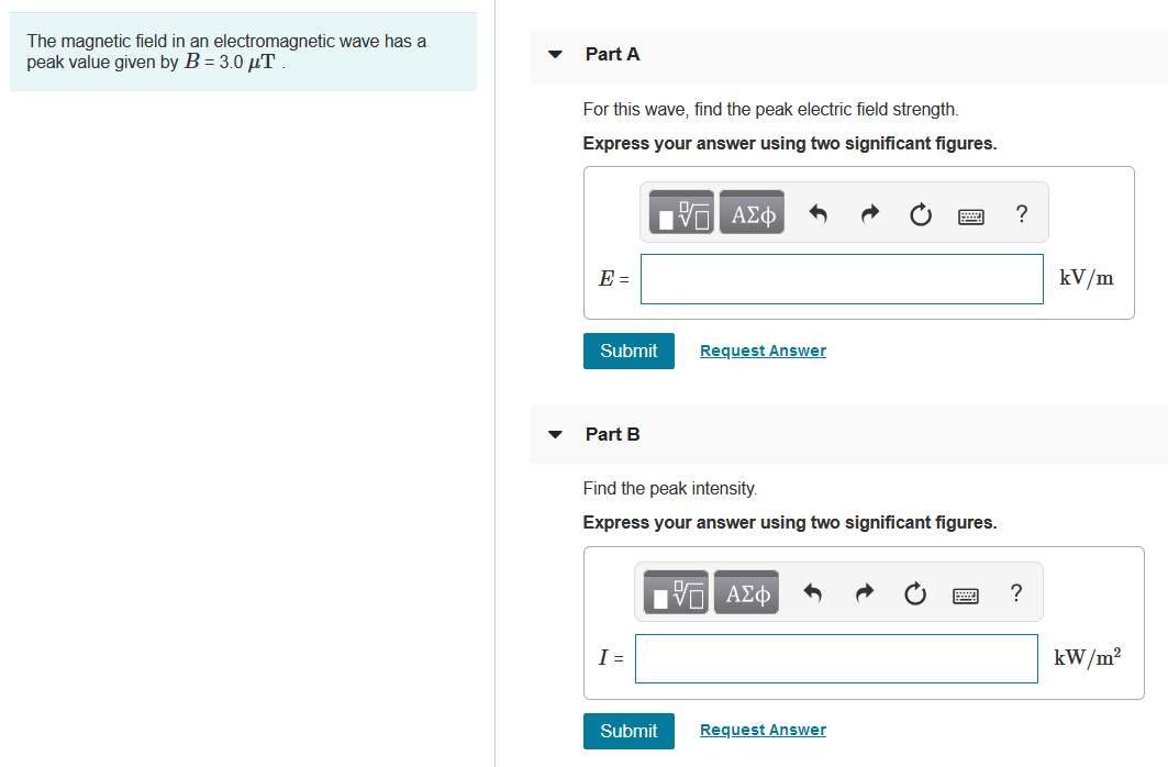 Solved The magnetic field in an electromagnetic wave has a | Chegg.com