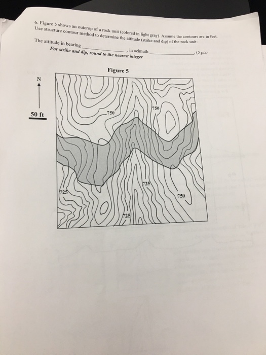 Figure 5 shows an outcrop of a rock unit (colored in | Chegg.com